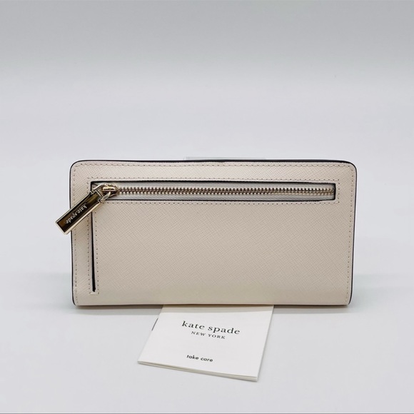 Kate Spade Slim Bifold Wallet Pearl White - Picture 6 of 7